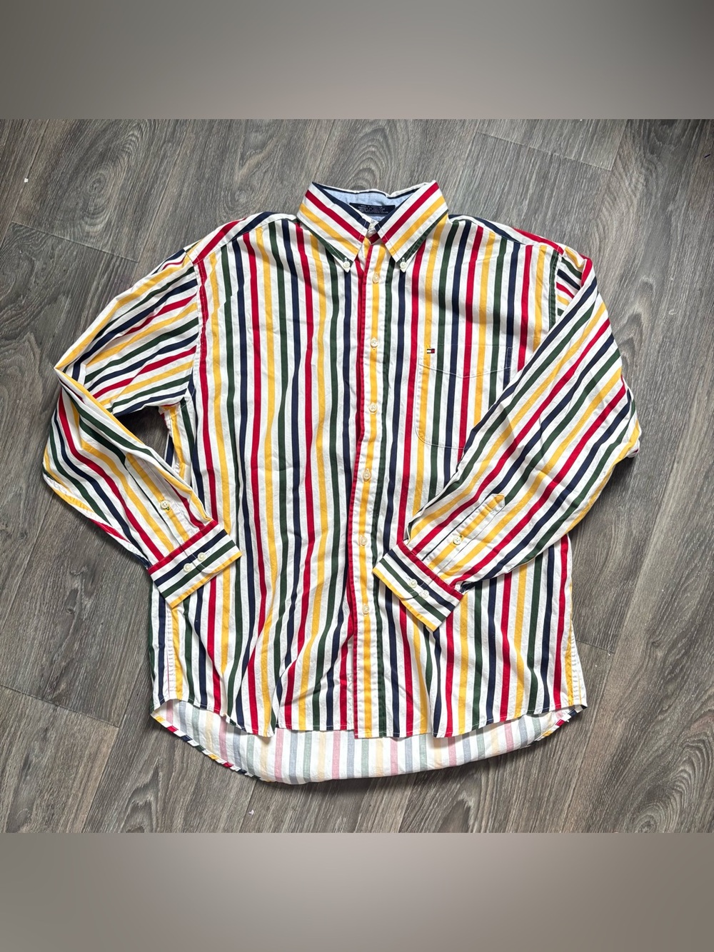 VTG Tommy Hilfiger striped button down large